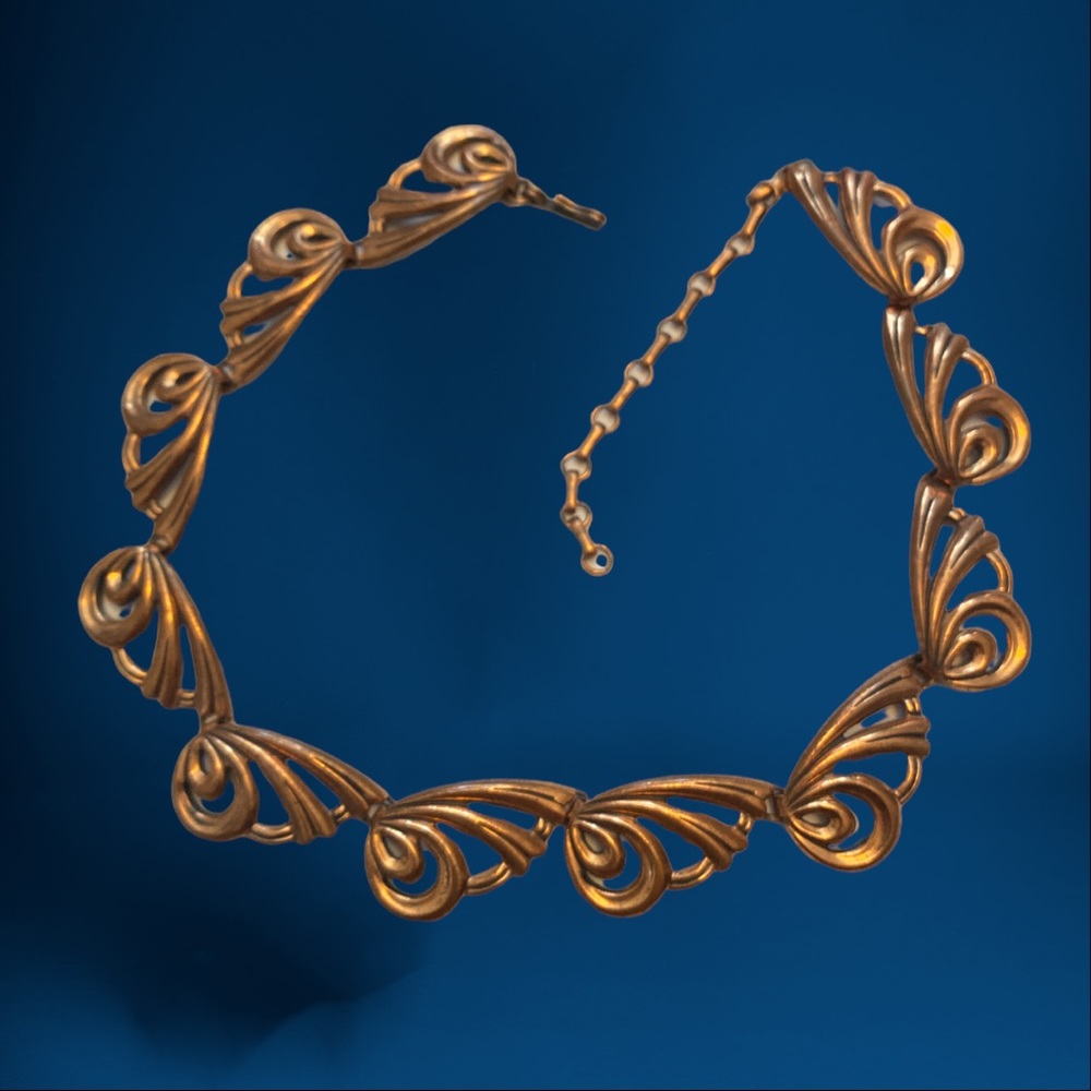 Vintage Copper Butterfly Wing Choker by Renoir